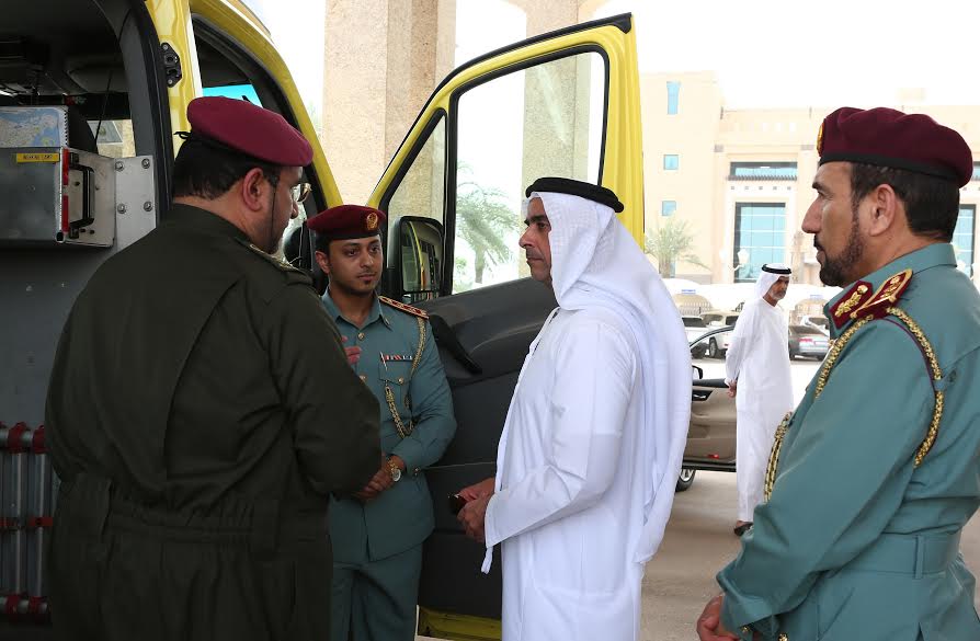 Saif bin Zayed briefed on new technology introduced to Abu Dhabi Civil Defense vehicles